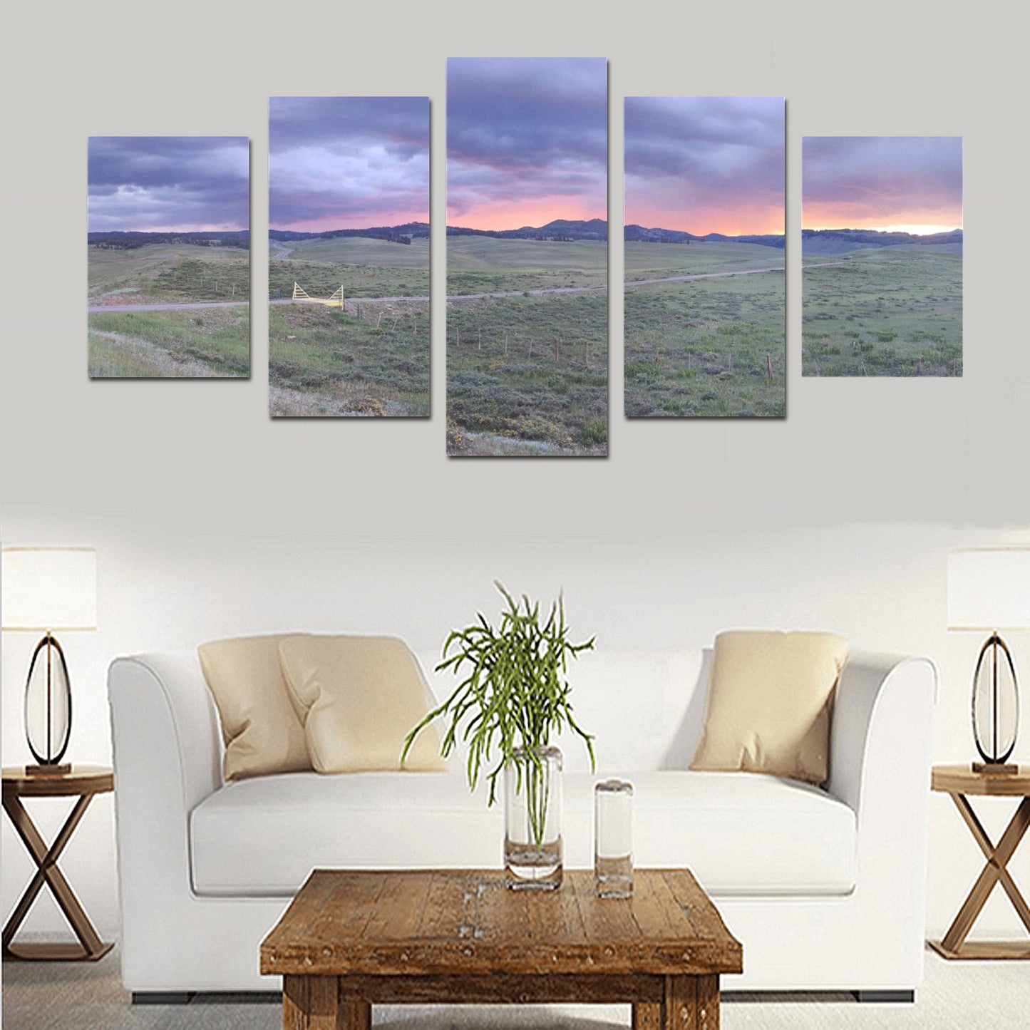 Canvas Wall Art Brazos Mountains Sunset Prints (No Frame) 5-Pieces/Set D)