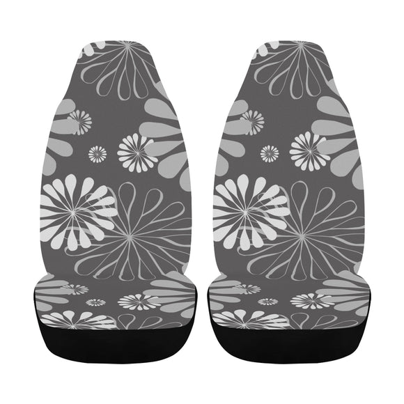 Car Seat Cover Grey Matter Floral Airbag Compatible (Set of 2)