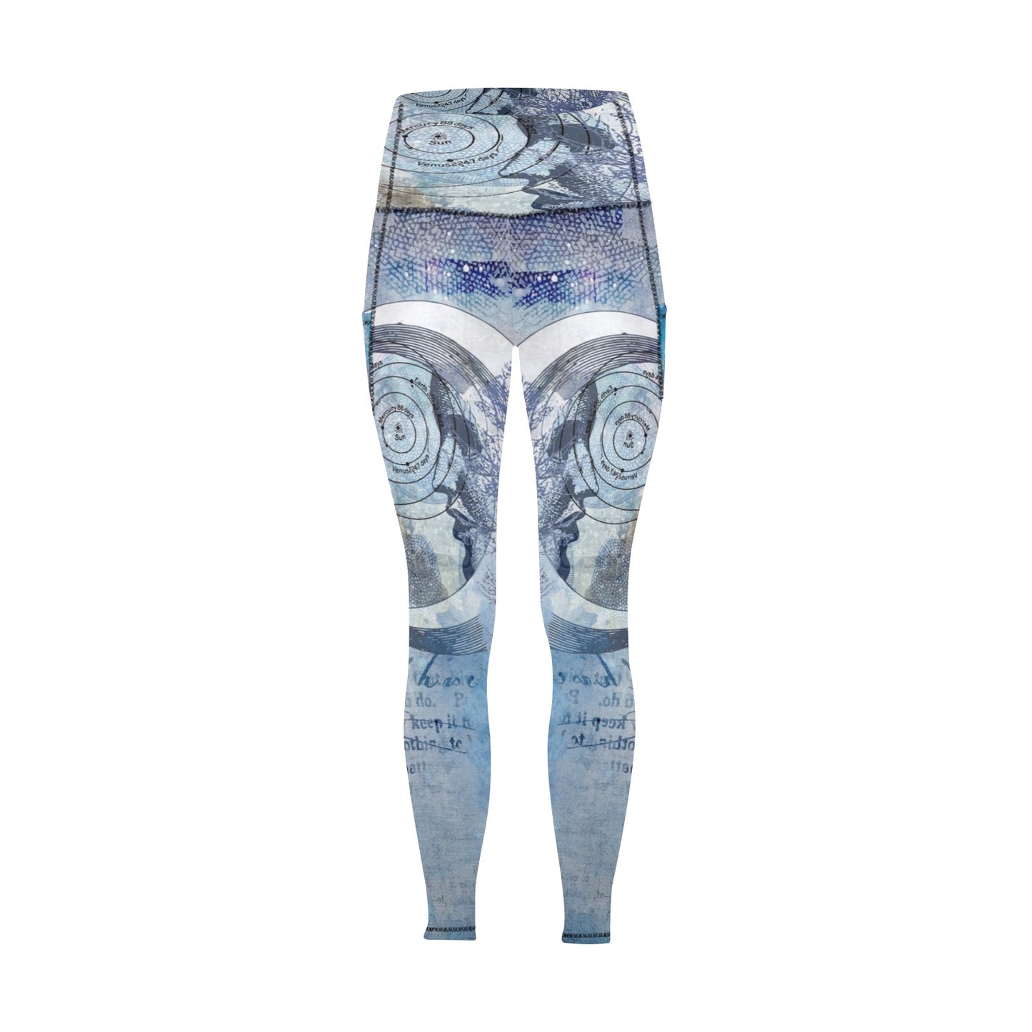 All Over Print High Waist Fantasy Moon Leggings with Pockets (Model L56)