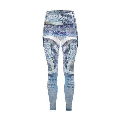 All Over Print High Waist Fantasy Moon Leggings with Pockets (Model L56)