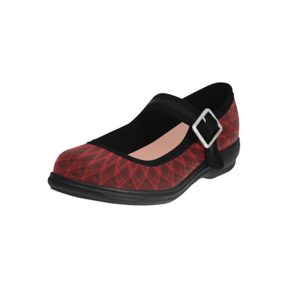 Virgo Mary Jane Mandala Red Women's Flat (Mode808)