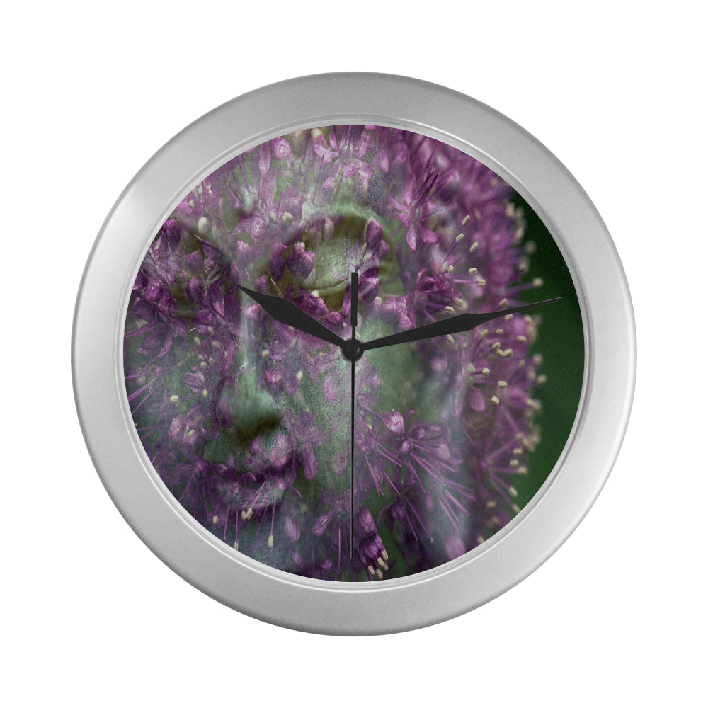 Wall Clock Buddha Flowers