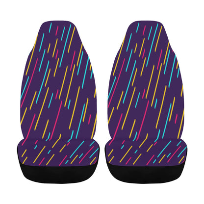 FOX PRODUCTS - Car Seat Cover Airbag Compatible - "Colored Rain" - (Set of 2)