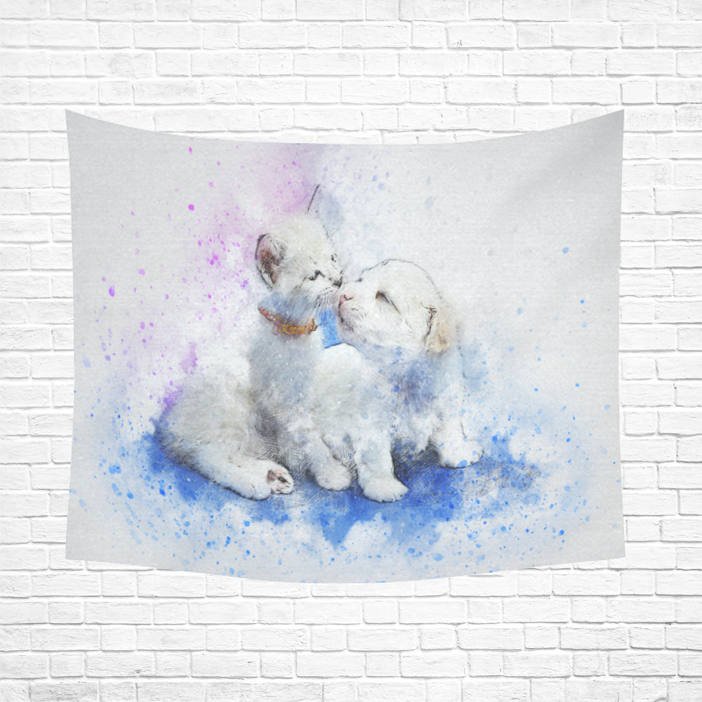 FOX PRODUCTS- Wall Tapestry The Bond Between Cats And Dogs 60"x51"