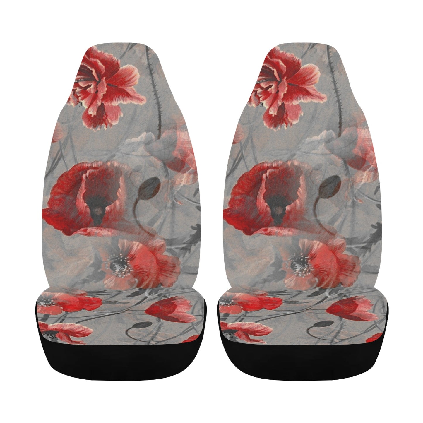 Car Seat Cover Poppies Airbag Compatible (Set of 2)