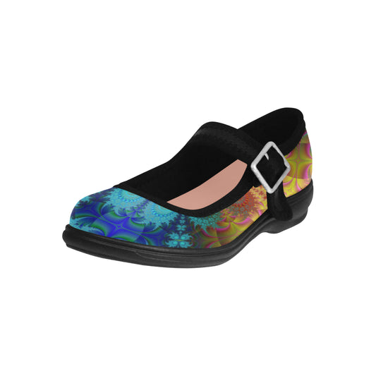 Virgo Mary Jane Fractal Women's Flat (Model808)