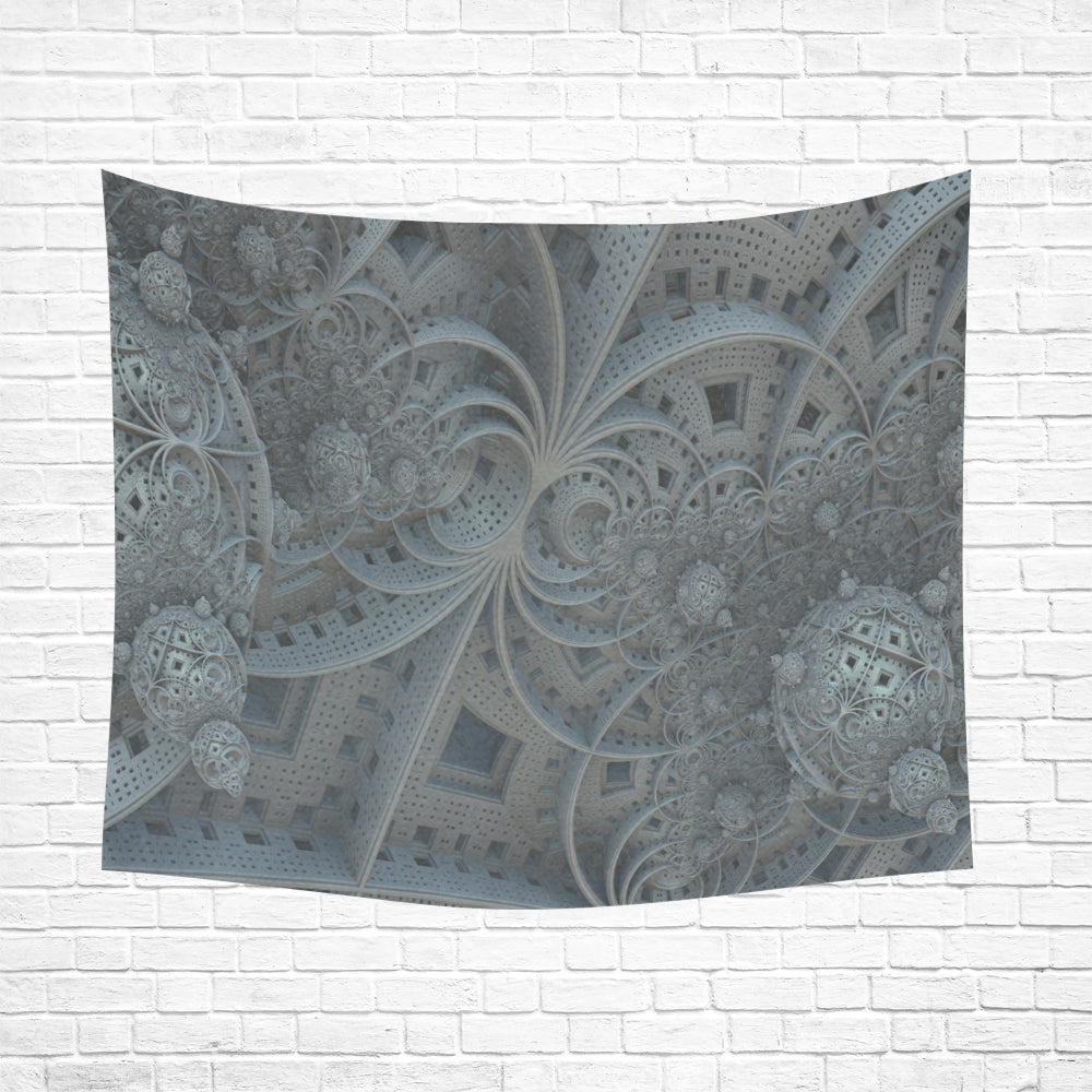 Wall Tapestry Grey Fractal 60"x 51"