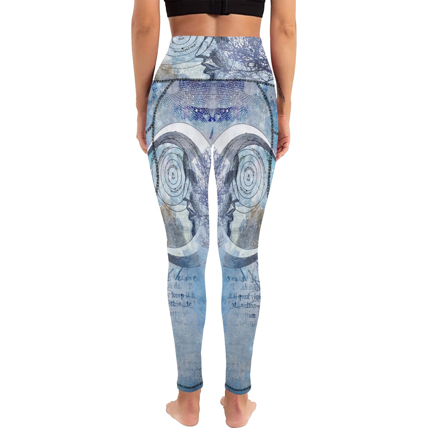 All Over Print High Waist Fantasy Moon Leggings with Pockets (Model L56)