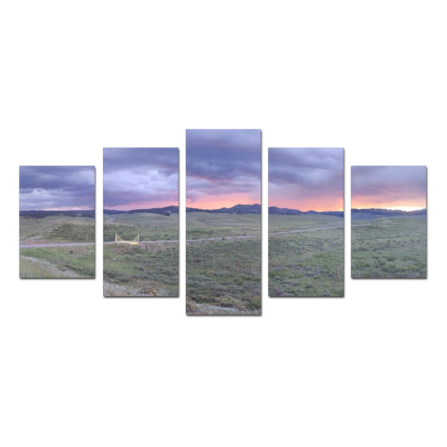 Canvas Wall Art Brazos Mountains Sunset Prints (No Frame) 5-Pieces/Set D)