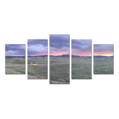 Canvas Wall Art Brazos Mountains Sunset Prints (No Frame) 5-Pieces/Set D)