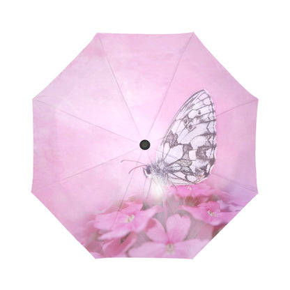 Anti-UV Automatic Foldable Pink Butterfly Umbrella