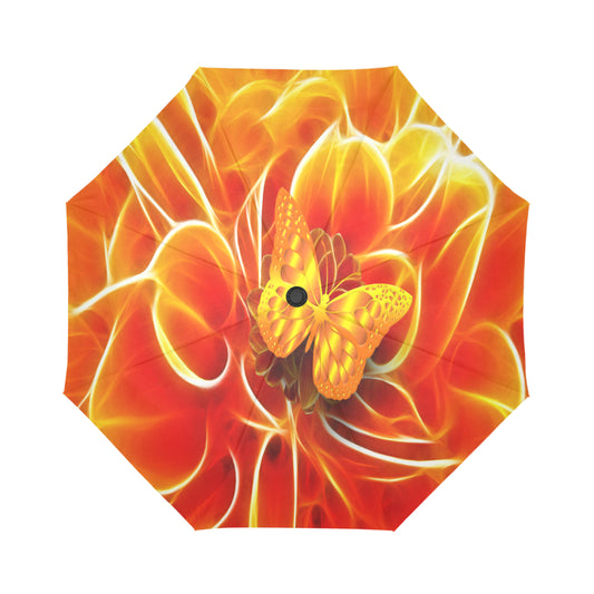 Automatic Foldable Electric Orange Butterfly Umbrella