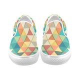 Slip-On Canvas Women's Triangular Teal Shoes (Model 019)