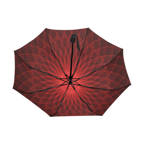 Anti-UV Automatic Mandala Red Umbrella (Underside Printing)