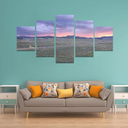Framed Canvas Brazos Sunset Art Prints Set Z (5 Pieces) (Made in USA)