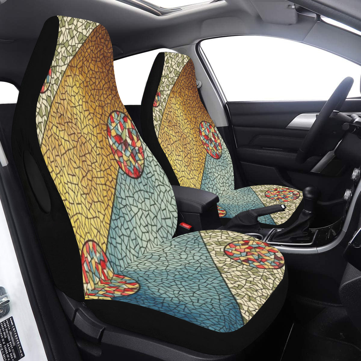 Car Seat Cover Stained Glass Airbag Compatible (Set of 2)
