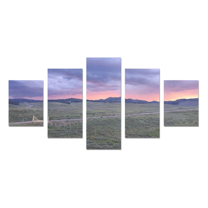Framed Canvas Brazos Sunset Art Prints Set Z (5 Pieces) (Made in USA)