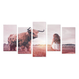 FOX PRODUCTS- Canvas Wall Art Prints (No Frame) 5-Pieces/Set F The Bull Whisperer
