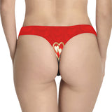 Underwear Women's Classic Thong, Golden Hearts (Model L5)