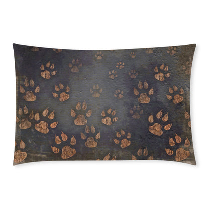 3-Piece Bedding Paw Prints Set (1 Duvet Cover 86"x70"; 2 Pillowcases 20"x30")