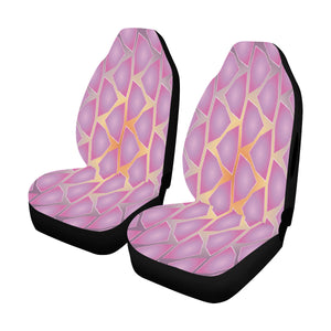 Car Seat Cover Pink Fractal Airbag Compatible (Set of 2)