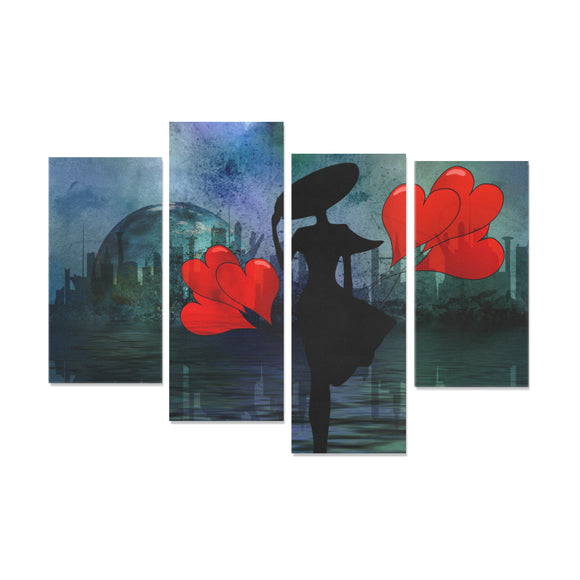 Framed Canvas Art Prints City Lover (3 & 4 Pieces) (Made in USA)