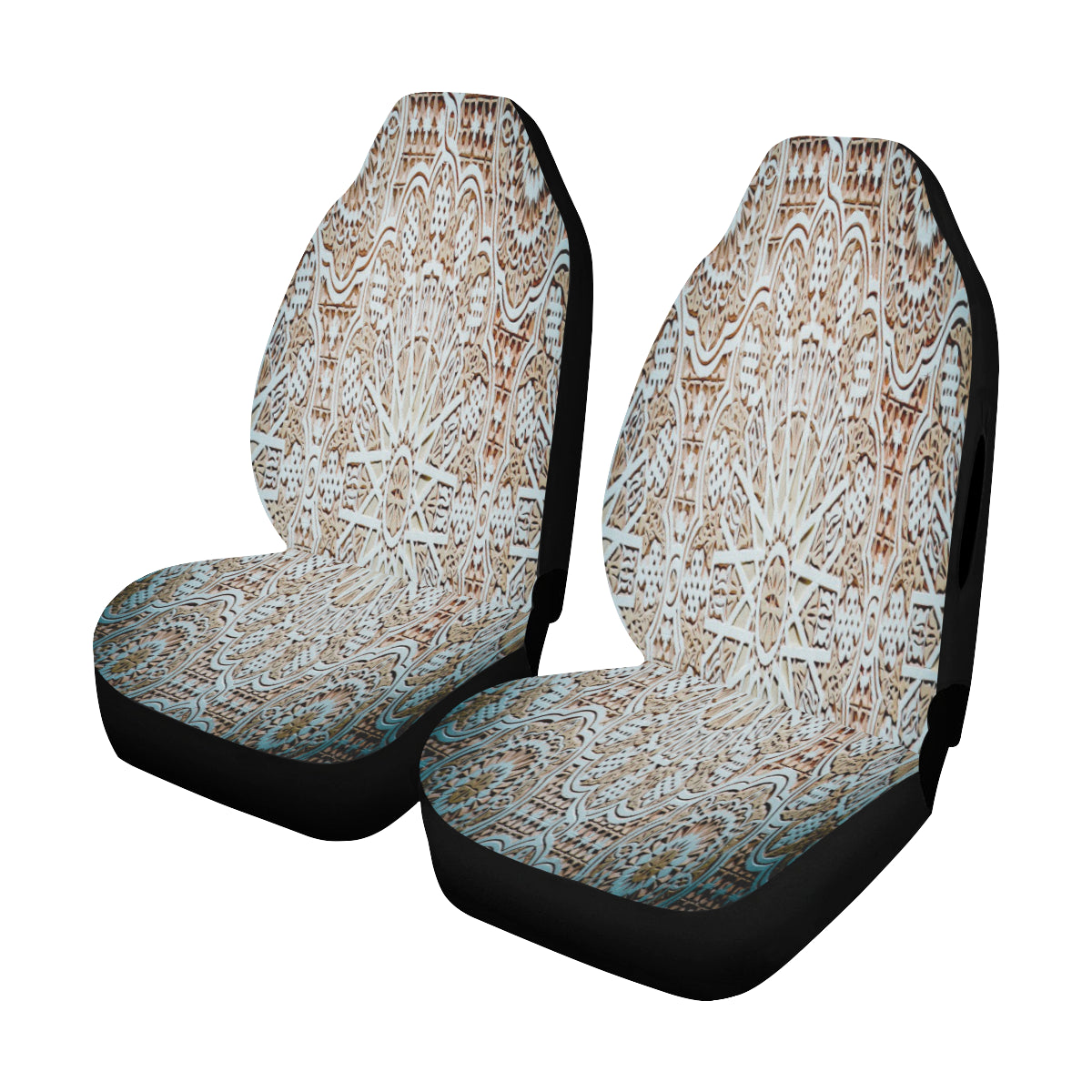 Car Seat Cover Baby Blue Stucco Airbag Compatible (Set of 2)