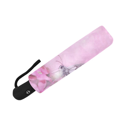 Anti-UV Automatic Foldable Pink Butterfly Umbrella