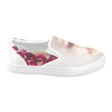 Slip-On Women's Frida Kahlo Orchid Shoes (Model 019) (Two Shoes With Different Printing)