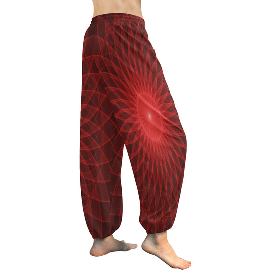 Harem Red Mandala Women's Pants (Model L18)