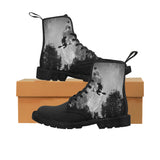 Women's Lace Up Canvas Bewitched Boots (Model1203H)(Black)