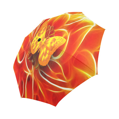 Automatic Foldable Electric Orange Butterfly Umbrella