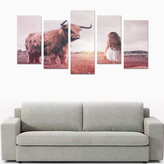 FOX PRODUCTS- Canvas Wall Art Prints (No Frame) 5-Pieces/Set F The Bull Whisperer