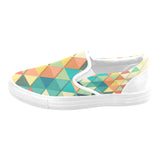 Slip-On Canvas Women's Triangular Teal Shoes (Model 019)