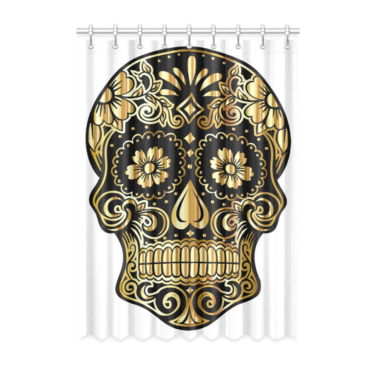 FOX PRODUCTS- Window Curtain 52" x 72" (One Piece) Sugar Skull