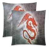 Throw Pillow Cover Red Dragon 18" x 18" (Twin Sides) (Set of 2)