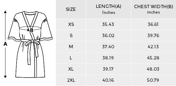 Robe Women's Short Kimono, Fractal Feather