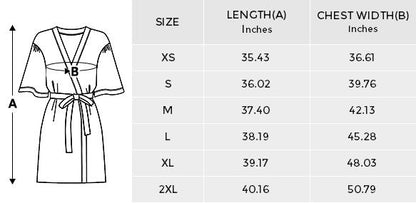 Robe Women's Short Kimono, Fractal Feather