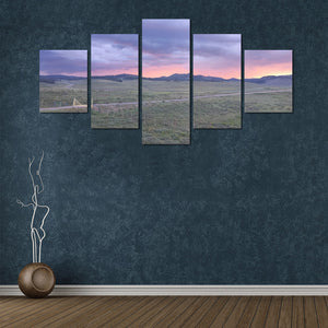 Framed Canvas Brazos Sunset Art Prints Set Z (5 Pieces) (Made in USA)