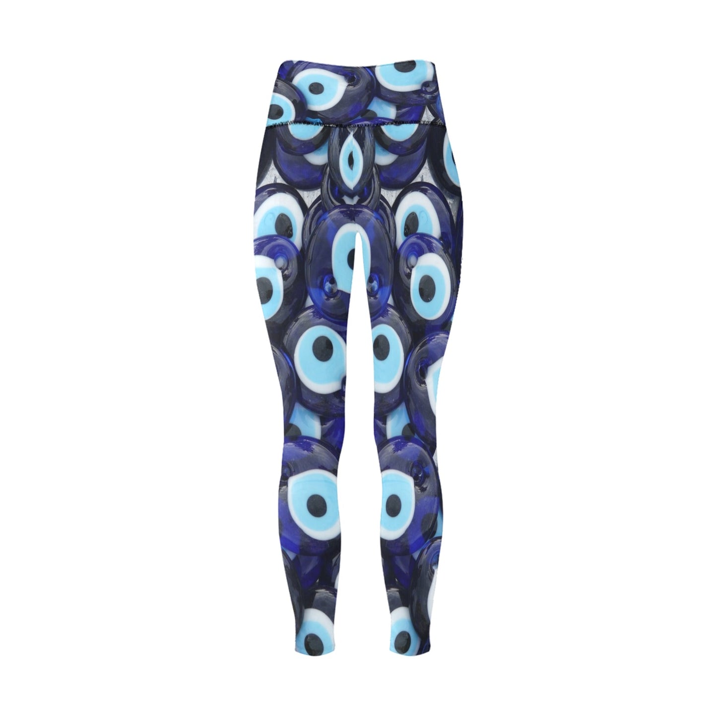 Women's High-Waisted Evil Eye Leggings (Model L36)