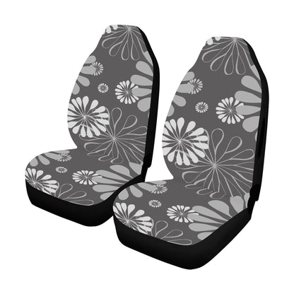 Car Seat Cover Grey Matter Floral Airbag Compatible (Set of 2)