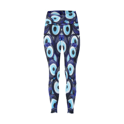 Women's High-Waisted Evil Eye Leggings (Model L36)