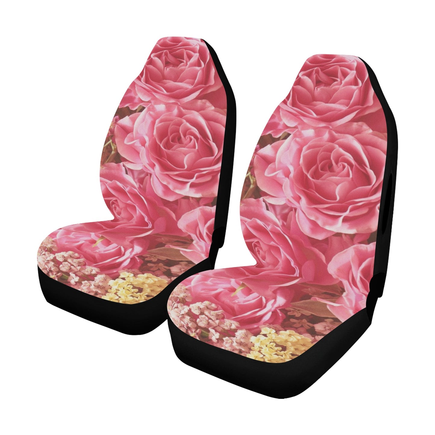 Car Seat Cover Pink Rose Garden Airbag Compatible (Set of 2)