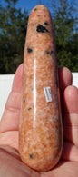 4"-6" Orange CALCITE & Black Tourmaline Crystal Massage Wand Point Energy Amplifier