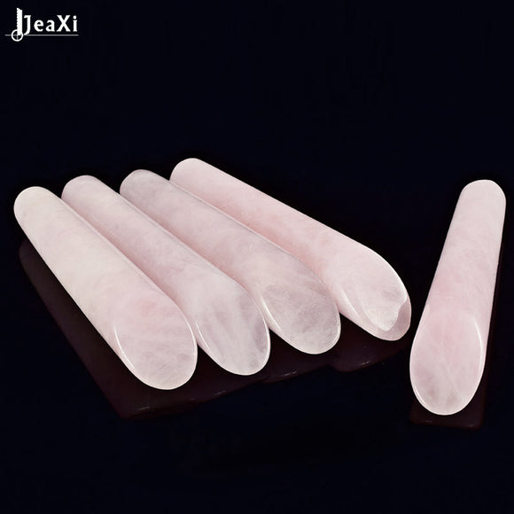 1 pcs Natural rose quartz Gemstone Yoni Wands Body Massager Face Foot Massager healing Wands stone and mineral as Valentine Gift