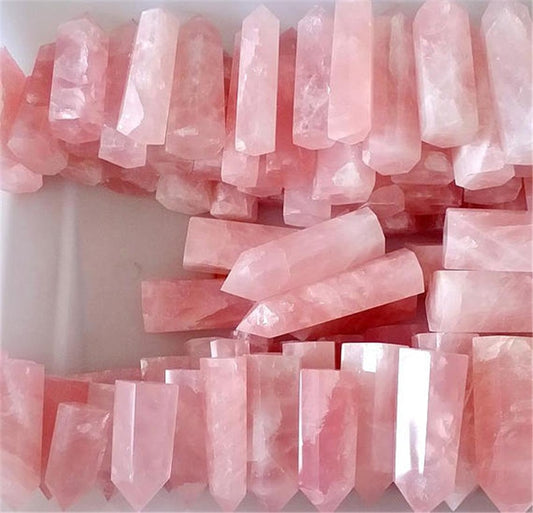 1kg Natural Rose Quartz Crystal Point Wand Pink Crystal Quartz Tower Rose Crystal Obelisk Flat Bottom Healing Crystal gemstone