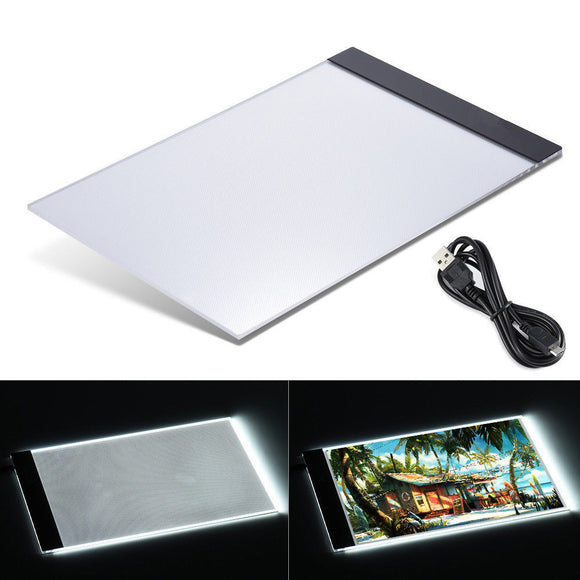 A4 LED Artcraft Tracing Light Pad USB Copy Board Tracer Portable Artists Drawing