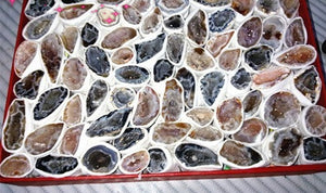 1PCS Beautiful Natural Agate treasure basin agate geode quartz crystal Raw Rock Agate furnishing articles