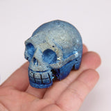 1pcs Sale,more color choice,Carving Skull Head Titanium Druzy Aagte Skull,Raw Drusy Geode Sculpture Skull,Large Skull DIY Decor