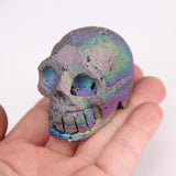 1pcs Sale,more color choice,Carving Skull Head Titanium Druzy Aagte Skull,Raw Drusy Geode Sculpture Skull,Large Skull DIY Decor
